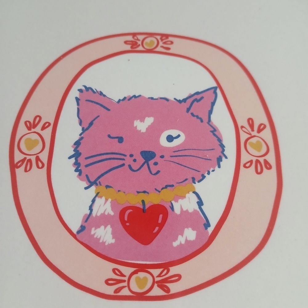 Set of 2 Target Pillowfort Plate Cat Design Bamboo & Melamine BPA Free 10.5"